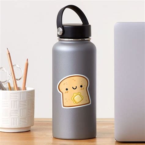 Kawaii Toast With Butter Sticker For Sale By Kawaiilife Redbubble