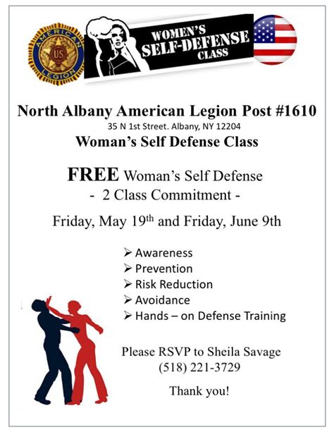 Womens Self Defense Class Night 2 North Albany Post No 1610 June 9