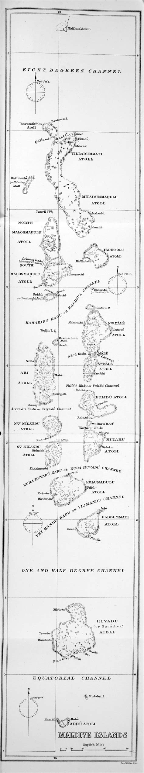 Grande Detallado Mapa Antiguo De Maldivas Maldivas Asia Mapas Del