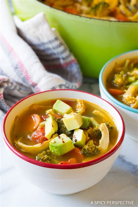 Indulged a little too much lately? Detox Southwest Chicken Soup Recipe (Video) - A Spicy Perspective