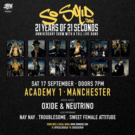 Venue So Solid Crew Live In Concert 21 Years Of 21 Seconds