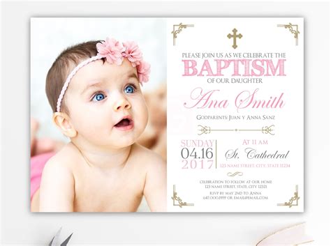 Baptism Party Christening Party Invitation Baptism Invitation For Girls