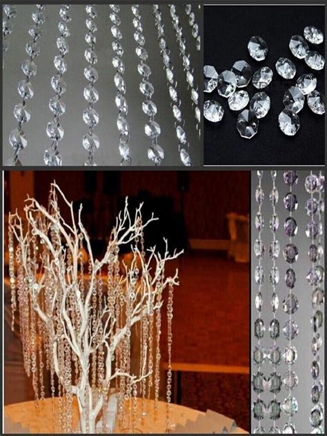 New Wedding Party Decoration Clear Acrylic Crystal Octagonal Bead
