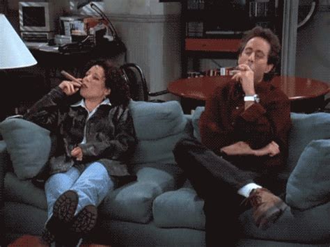 Elaine Benes And Jerry Seinfeld Smoking Cigars Rific