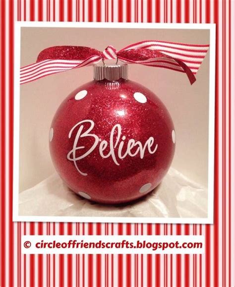 Red Glitter Ornaments Vinyl Ornaments Glitter Christmas Diy