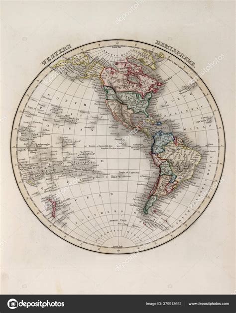 Vintage World Map With Continents And Islands Geographic Retro World
