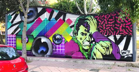 Pintura Mural Graffiti Art By Dante Arcade In Barcelona