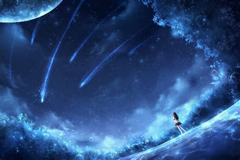Anime Fantasy Sky Tree Comet Original Hd Wallpaper Peakpx