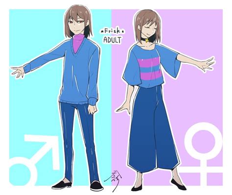 Adult Frisk Male And Female Version Rundertale