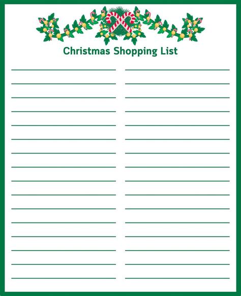 Best Free Printable Christmas Shopping List Template PDF For Free At Pri Christmas