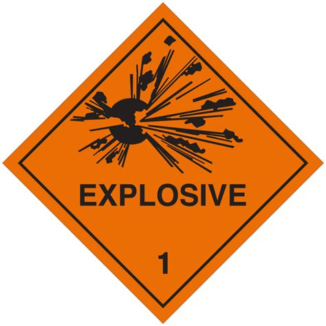 Explosive Hazard Placard Self Adhesive X Mm