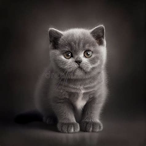 British Shorthair Cat Portrait Ai Generated Portrait Of A British