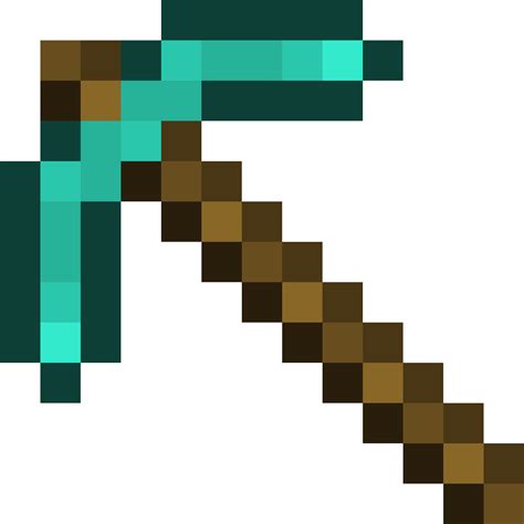 Minecraft Pickaxe Pixel Art Grid