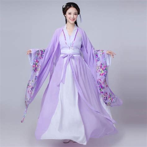 Chinese Traditional Hanfu Violet Princess Fairy Cosplay Dress Women S