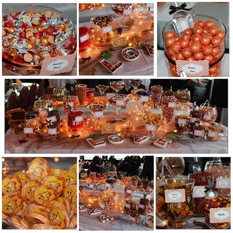 fall theme wedding shower candy buffet