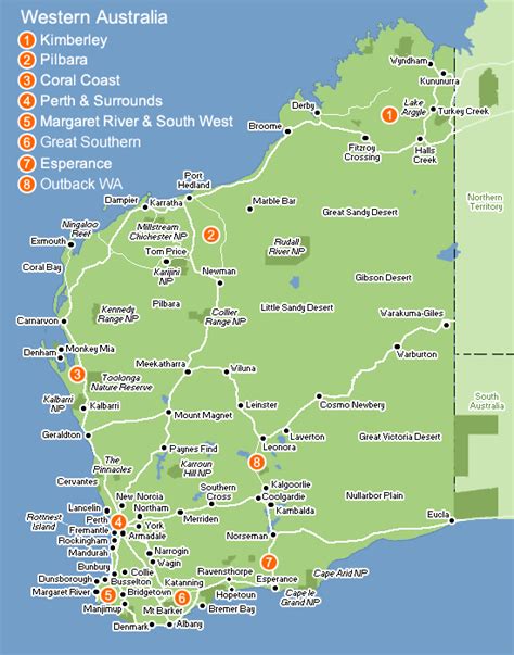 Road Map Of Western Australia