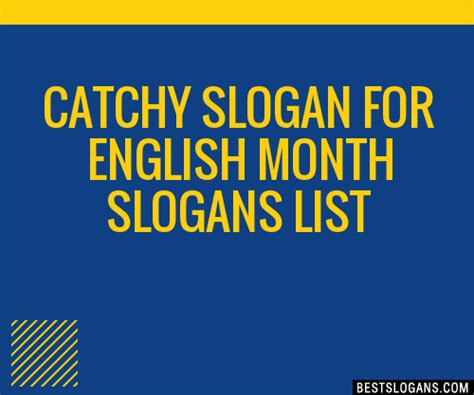 100 Catchy For English Month Slogans 2024 Generator Phrases And Taglines