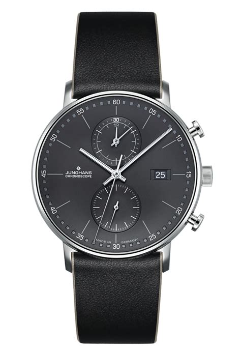 Junghans Form C Chronoscope Quartz Matt Anthracite Dial Strap 0414876