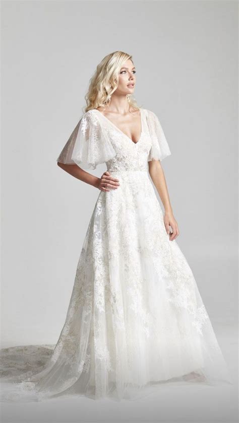 Flutter Sleeve Dress Wedding Dresses Images 2022