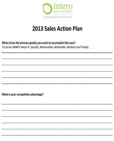 14 Sales Action Plan Templates Pdf Docs Word