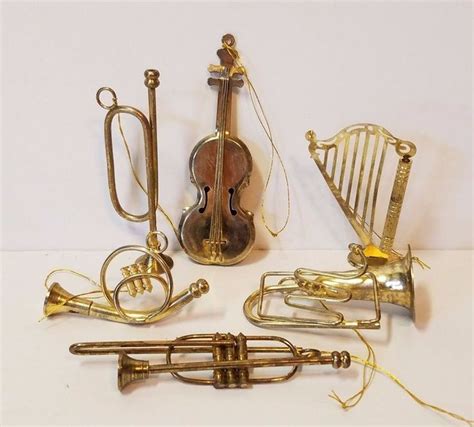 Christmas Tree Decoration Ornaments Brass Instruments Harp Trumpet