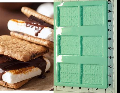 6pc Realistic Graham Cracker Mega Silicone Mold Food Shaped Etsy