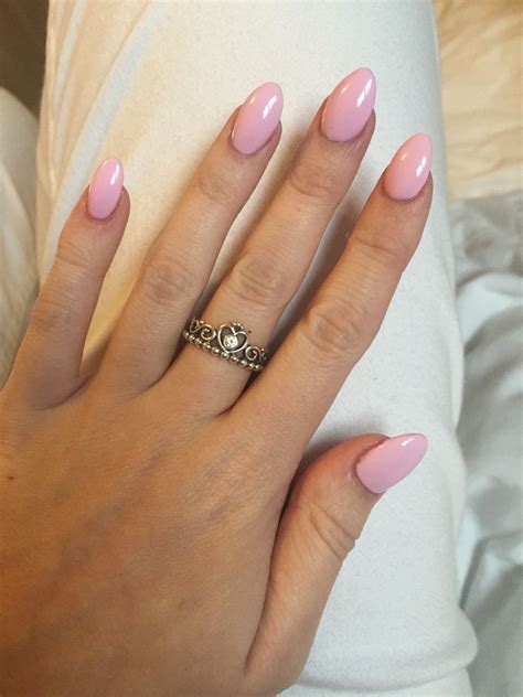 So Happy With My Acrylic Almond Nails Baby Pink Nails Almond Acrylic