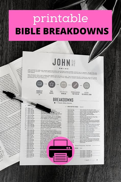 Free Printable Bible Breakdown Sheets