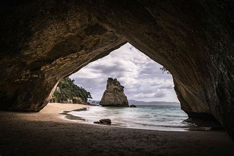 Hd Wallpaper Seashore With Rock Formation During Daytime Cave Near