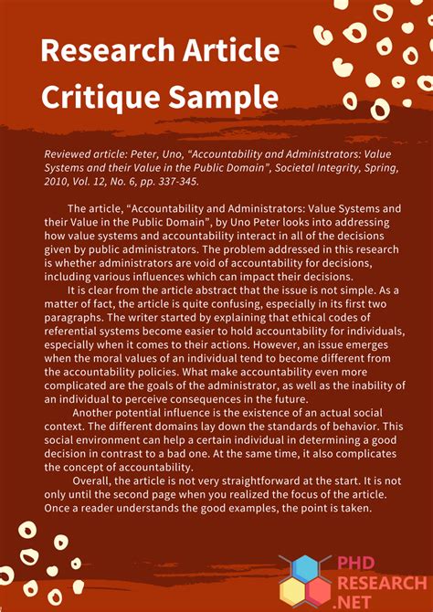 😀 Research Article Critique Template How To Critique An Article In Apa