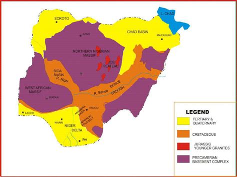Geology Map Of Nigeria Showing The Younger Granite Ring Complexes