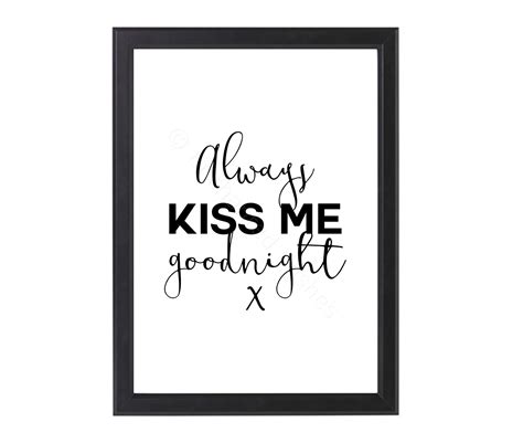 Always Kiss Me Goodnight Printable Print Bedroom Wall Art Printable Wall Art Printable Print