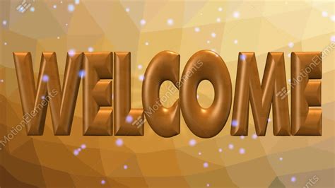 Welcome, Golden Animated Lettering On Polygonal Background. Word ...