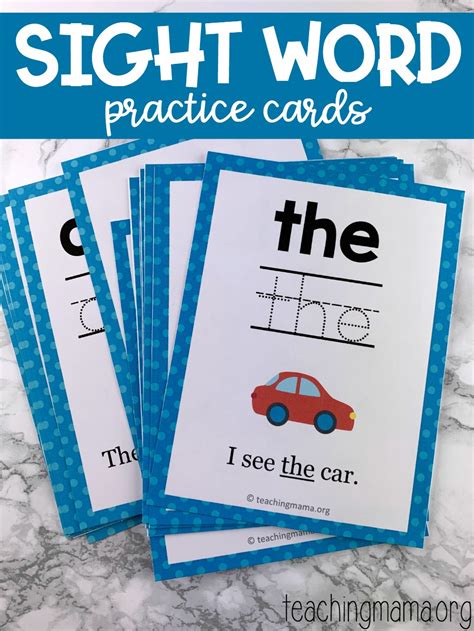 Learn vocabulary, terms and more with flashcards, games and other study tools. Sight Word Practice Cards - Teaching Mama