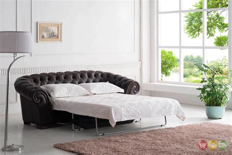 Tufted Sleeper Sofa Italian Leather Sleeper Sofa