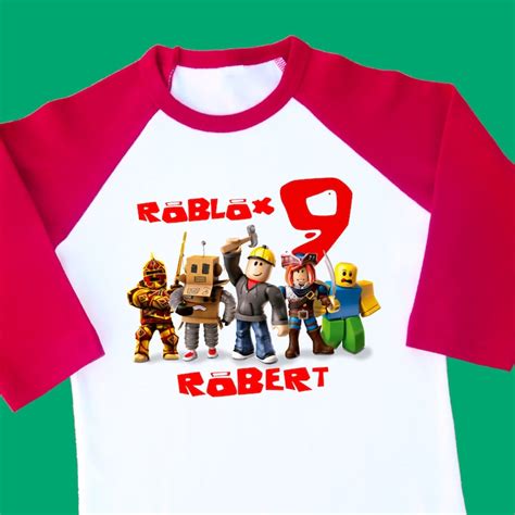 Roblox Birthday Shirt Roblox Tshirt Personalized Raglan With Etsy