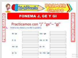 Fonema J Ge Y Gi Para Primer Grado De Primaria Web Del Docente 30876