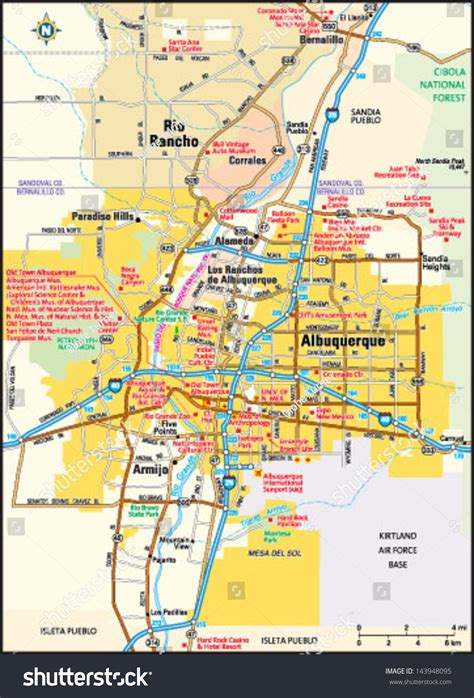 Albuquerque New Mexico Area Map Stock Vector Illustration 143948095