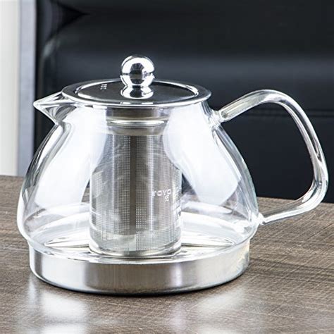 Buy Toyo Hofu Heat Resistant Borosilicate Glass Tea Pot With Strainer Induction Kettle Clear