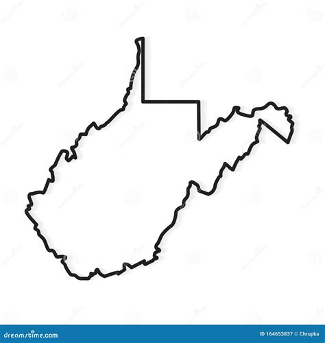 Black Outline Of West Virginia Map Stock Vector Illustration Of
