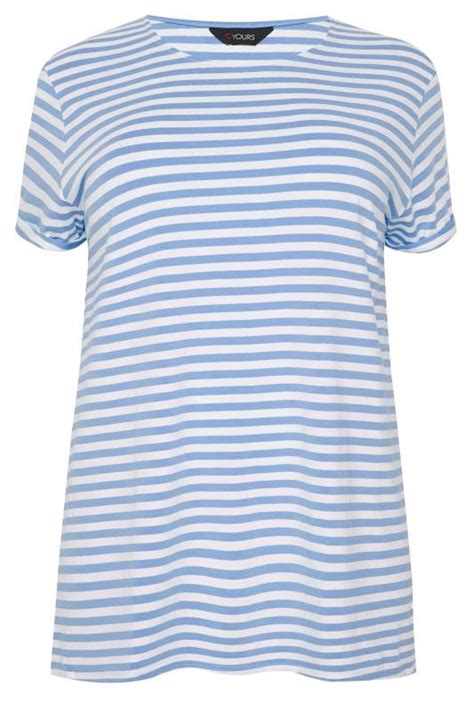 Blue And White Striped T Shirt Sizes 16 To 36 Yours Clothing