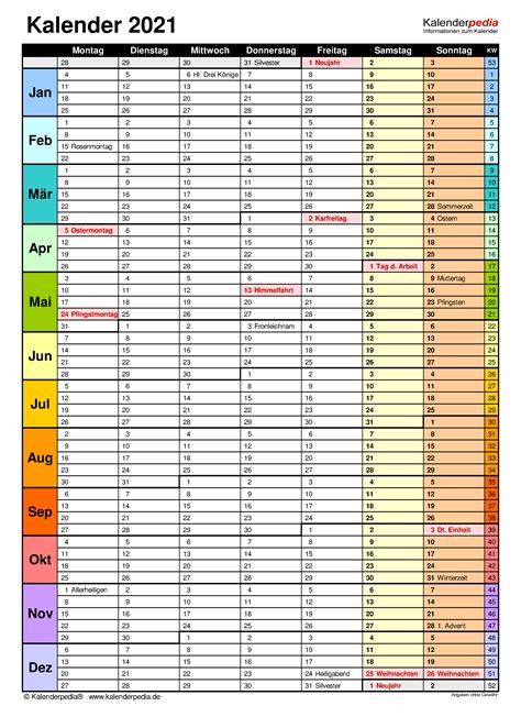 Kalenderpedia Kalender 2021 Zum Ausdrucken Unsere Kalender Sind