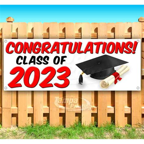 Congrats Class Of 2023 V2 13 Oz Vinyl Banner With Metal Grommets