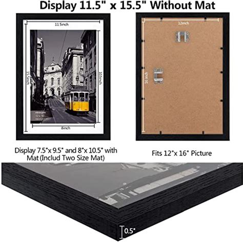 Eletecpro 12x16 Picture Frames Set Of 5 Display 8x10 Or 85x11 Photo