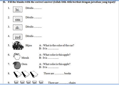 Uji soal matematika level 1 kelas 2 sd. SOAL MID SEMESTER GASAL BAHASA INGGRIS - Sinau Inggris.com