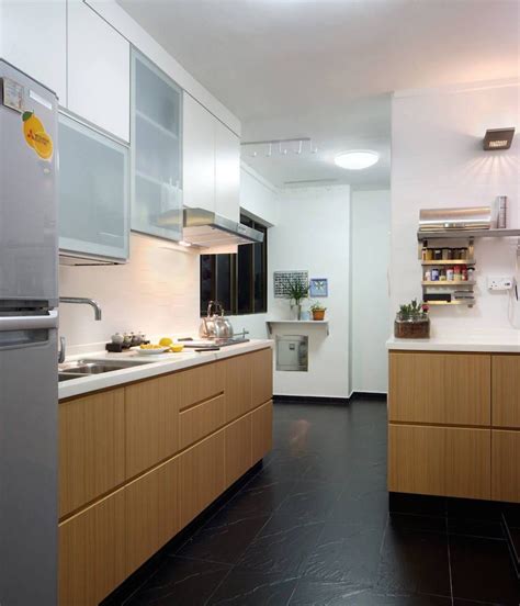 Hdb 5 Room Modern Look With Wooden Furnishing Modern Kitchen Remodel