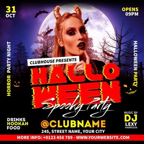 halloween night party template postermywall