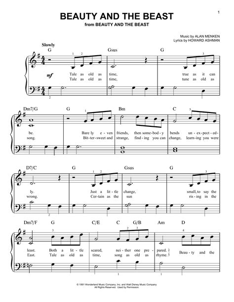 Beauty And The Beast Sheet Music Direct