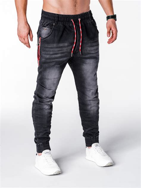 Mens Jeans Joggers Black P648 Modone Wholesale Clothing For Men