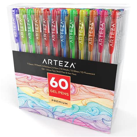 Triangular Grip Arteza Glitter Gel Pens 14 Individual Colors 08 10 Mm Set